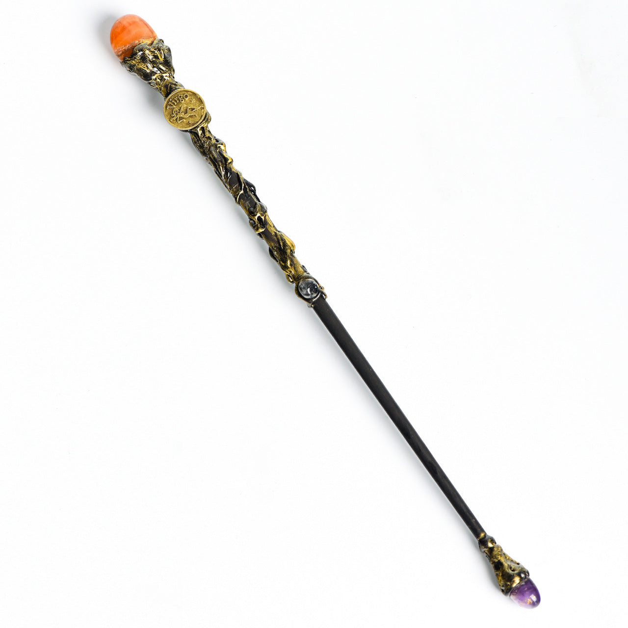 Natural crystal twelve constellations magic wand metal core wand